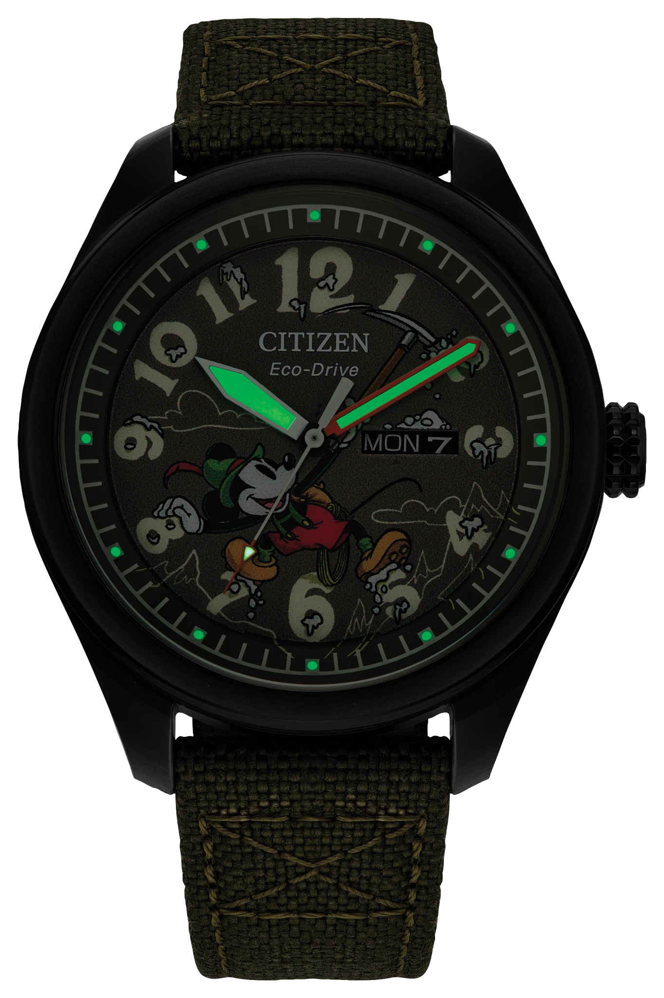 Alpine Mickey Mouse Green Dial CORDURA® Strap AW0148-47W | CITIZEN